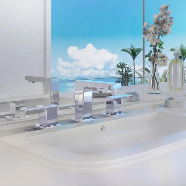 Lulani Capri 8 in. Widespread 2-Handle Bathroom Faucet in Chrome - Grey