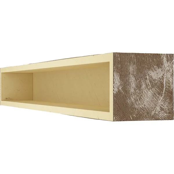 Ekena Millwork MANUHH08X08X84VM 8x22H x 8x22D x 84x22W Hand Hewn Faux Wood Fireplace Mantel, Vintage Mahogany