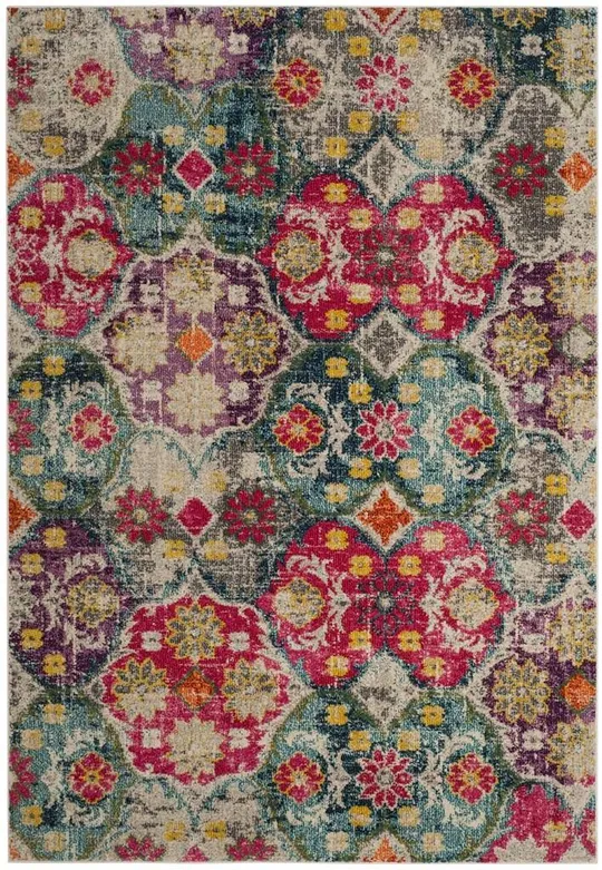 Safavieh Monaco MNC248R 5&1x22 x 7&7x22 Grey, Fuchsia Area Rug