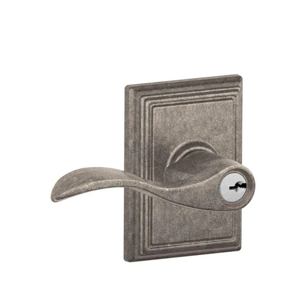 Schlage F51A ACC 621 Add Addison Collection Accent Keyed Entry Lever, Distressed Nickel