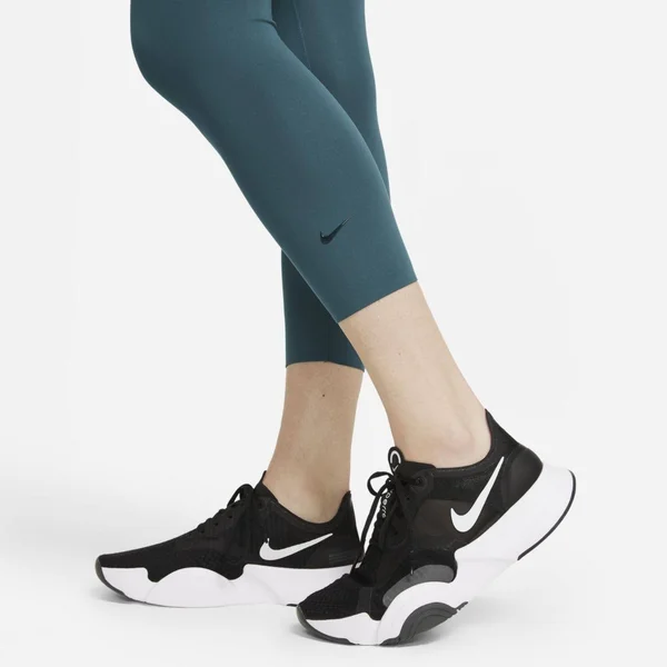 Nike One Luxe Women's Mid-Rise Crop Leggings (Dark Teal Green)