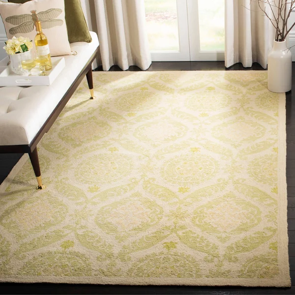 Safavieh Chelsea HK356B Green - Beige Rug 8& x 8& Round
