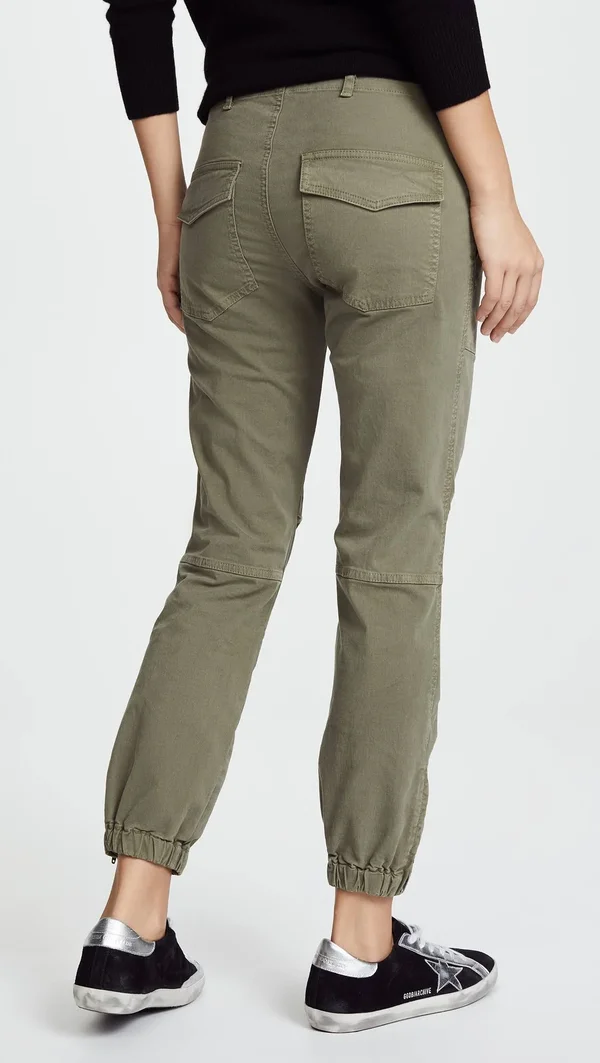 NILI LOTAN Cropped Military Pant in Camo - Green. Size 8 (also in 6).