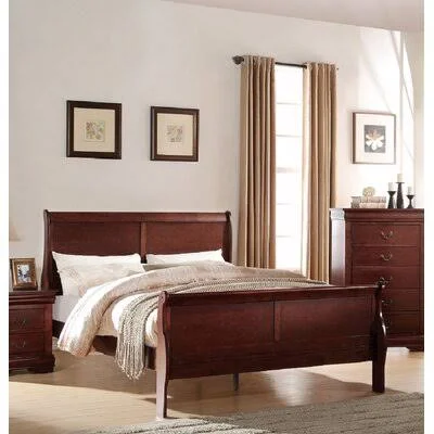 Caywood Sleigh Bed Lark Manor Size: Full/Double, Color: Brown