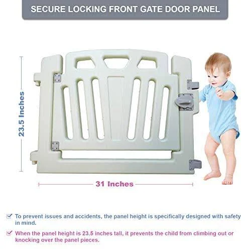 Baby Playpen Kids Activity Center - 14 Panel, Safety Play Yard Area - Indoor, Outdoor Portable Fence, Adjustable, Non-Toxic, M