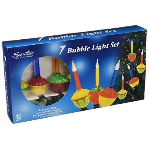 Celebrations Lighting G11gr2a1 Set of 7 Multi-Color Christmas Bubble Lights with