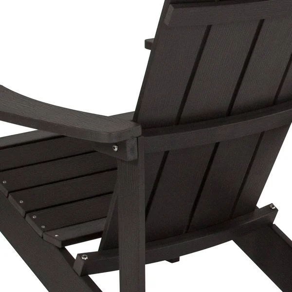 Emma and Oliver All-Weather Adirondack Chair in Slate Gray Faux Wood