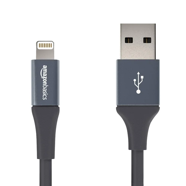 Amazon Basics USB A Cable with Lightning Connector, Premium Collection - 4 Inches (10 Centimeters) - 12-Pack - Gray