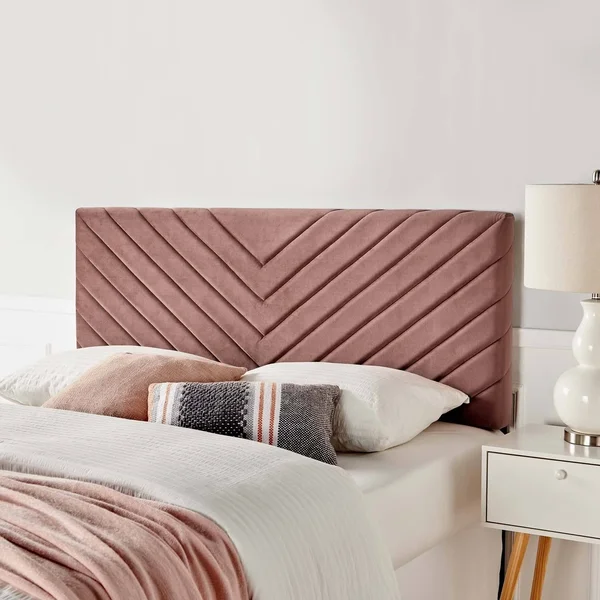 Modway Alyson Angular Channel Tufted Performance Velvet King, California King Headboard - Dusty Rose