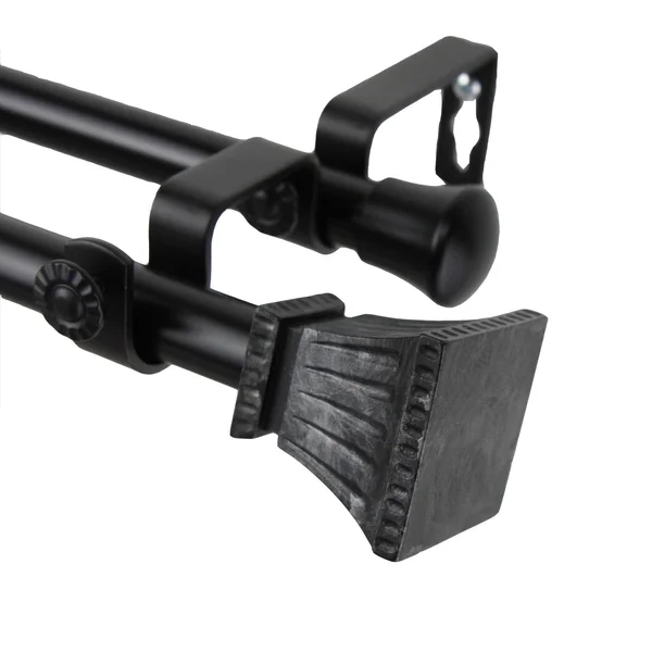 Rod Desyne Trumpet Double Curtain Rod - Black