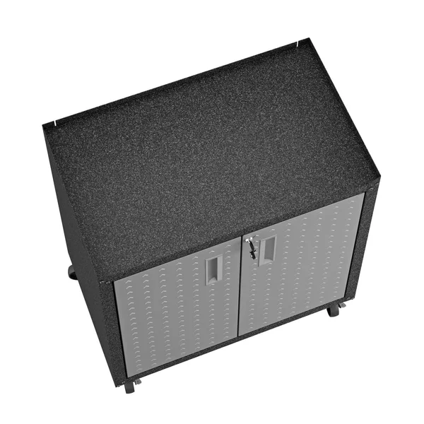Manhattan Comfort 3-Piece Fortress Mobile Space-Saving Steel Garage Cabinet and WorkTable 1.0 in Grey