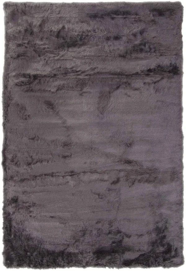 Abacasa Mink Silver Acrylic and Polyester Faux Fur Area Rug