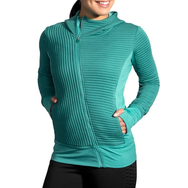 Brooks Women's Fly-By Hoodie - Teal - Medium
