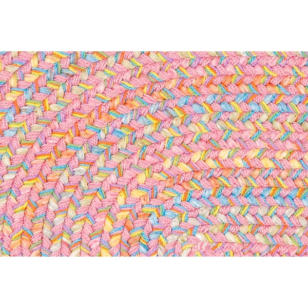 Rhody Rug Playful Indoor/Outdoor Braided Rug (Yellow 2& x 4& Runner)