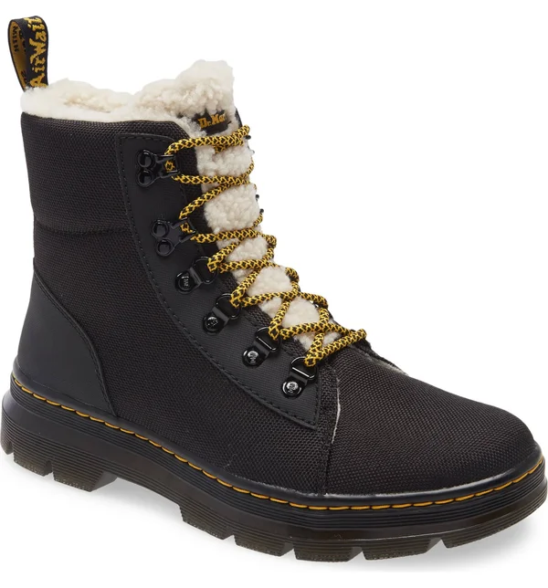 Dr. Martens Combs Fur Lined Women's Boot (Black - Size 9 - Nylon)