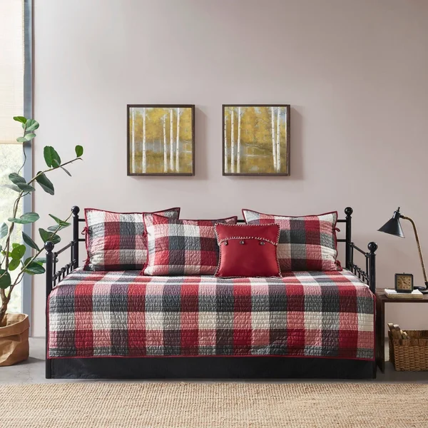 Madison Park Ridge 6 Piece Daybed Reversible Daybed Cover Set - Red
