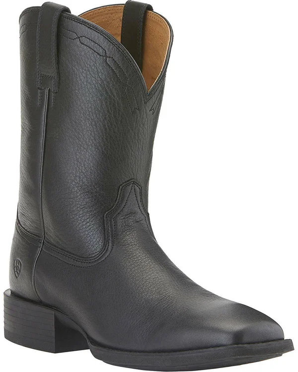 Ariat Heritage Roper Wide Square Toe 7.5 Men's Black