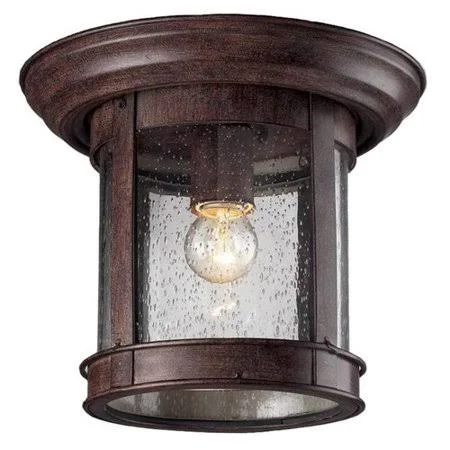 Breakwater Bay Crosstown 1-Light Flush Mount Color: Weathered Bronze - Shade Type: Clear Seedy