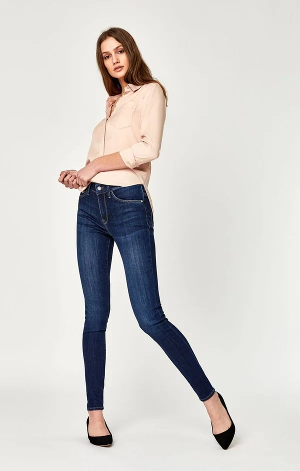 Mavi Alissa High-Rise Super Skinny Jeans in Dark Supersoft Jeans