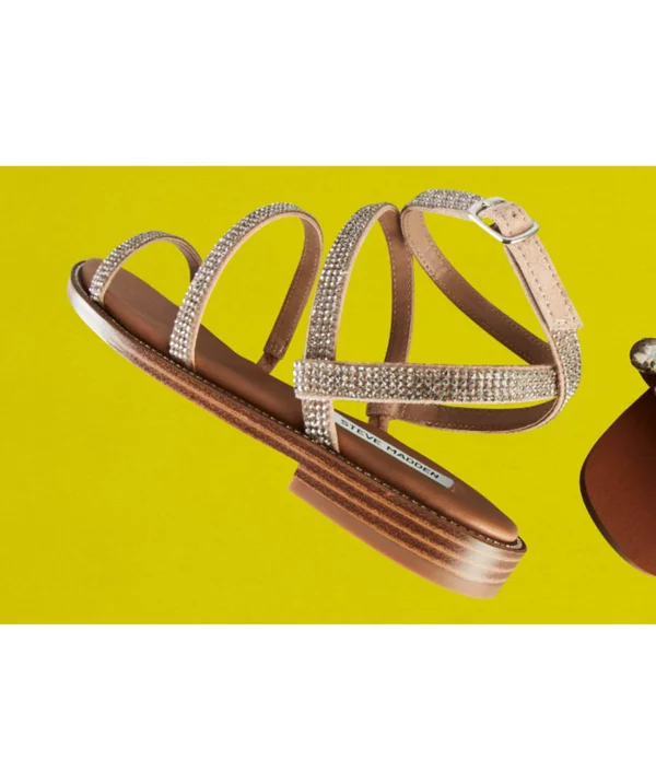 Steve Madden Transport-R Strappy Rhinestone Sandals - 8M