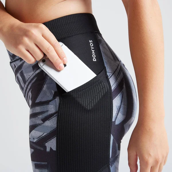Domyos Women's 120 - Fitness Cardio Training Leggings in Brushed Steel, Size W26 L30