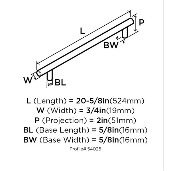 Amerock BP54025BBR Bar Pulls 18 in (457 mm) Center-to-Center Black Bronze Appliance Pull