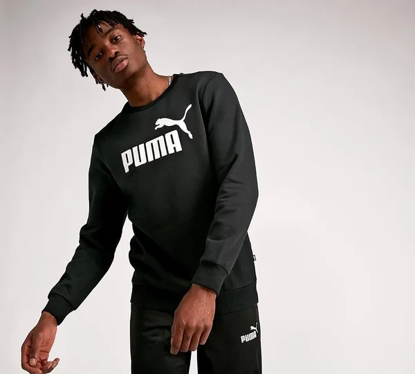 Puma Essential Logo Crew Fleece Sweatshirt - Mens - Black