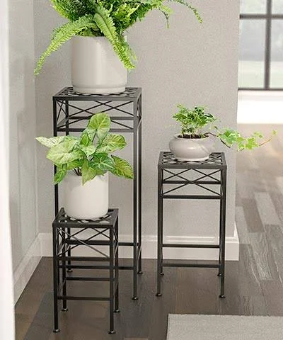 Panacea Products Cross Hatch Square Plant Stand