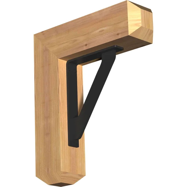 Ekena Millwork 3 1/2x22W x 15 1/2x22D x 18x22H Traditional Craftsman Ironcrest Smooth BRACKET - Western Red Cedar (1 1/2x22W x 7