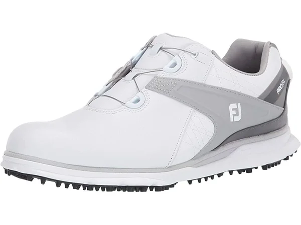FootJoy Men's Pro/SL Boa Golf Shoes - White/Grey, 7 W US