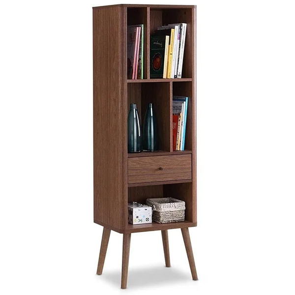 Mid-Century Modern Classic Bookcase Sideboard Cabinet - Brown