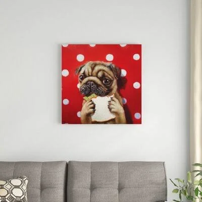 Lucia Heffernan &Pugalicious& Print on Wrapped Canvas East Urban Home Size: 26x22 H x 26x22 W x 0.75x22 D