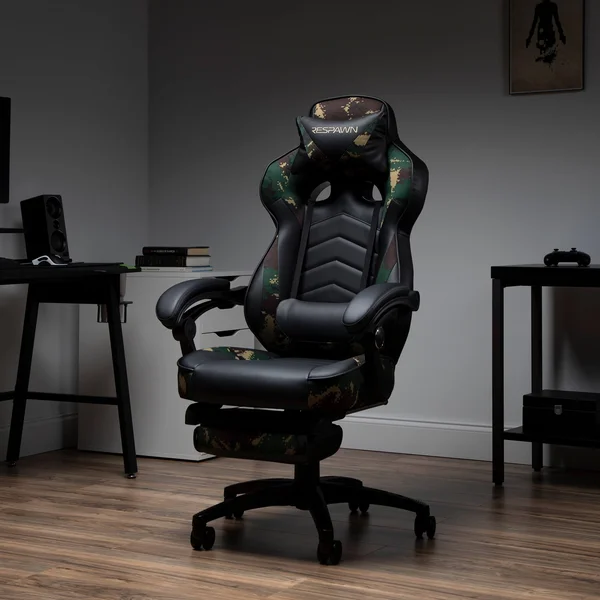 Respawn 110 Racing Style Gaming Chair - Reclining Ergonomic Chair with Footrest Forest Camo