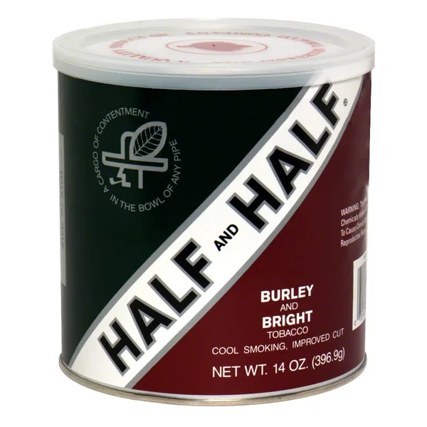Half and Half Smoking Tobacco, Burley and Bright - 14 oz