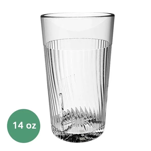 14 oz. Belize Tumbler, Polycarbonate, Clear, Pack of 6, 2 Packs