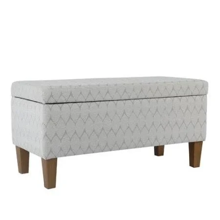 Latitude Run Highland Large Textured Upholstered Storage bench; Gray