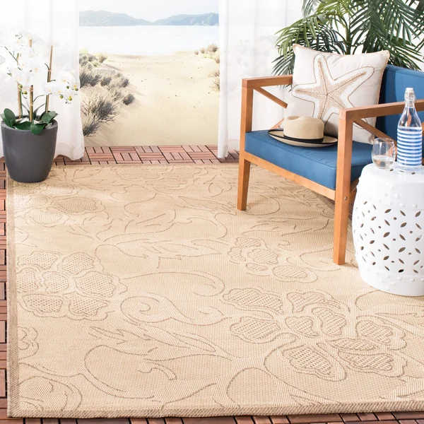 Safavieh Courtyard CY2726-3901 5&3x22 x 7&7x22 Sand - Black Area Rug