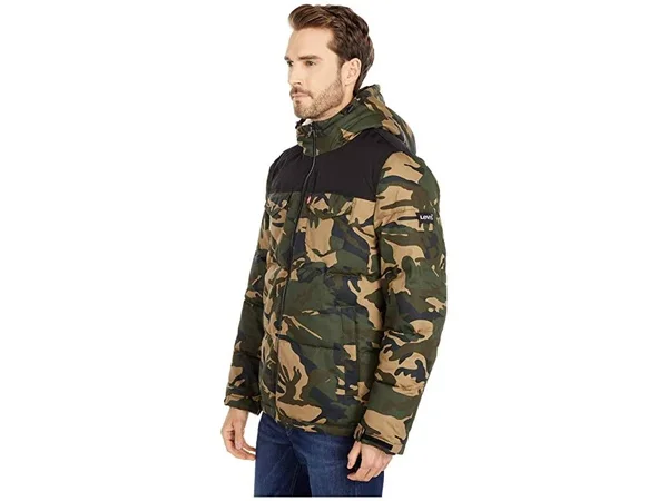 Levi&s Sherpa Fleece Hoodie Puffer Jacket - Blackcassiccamo XL