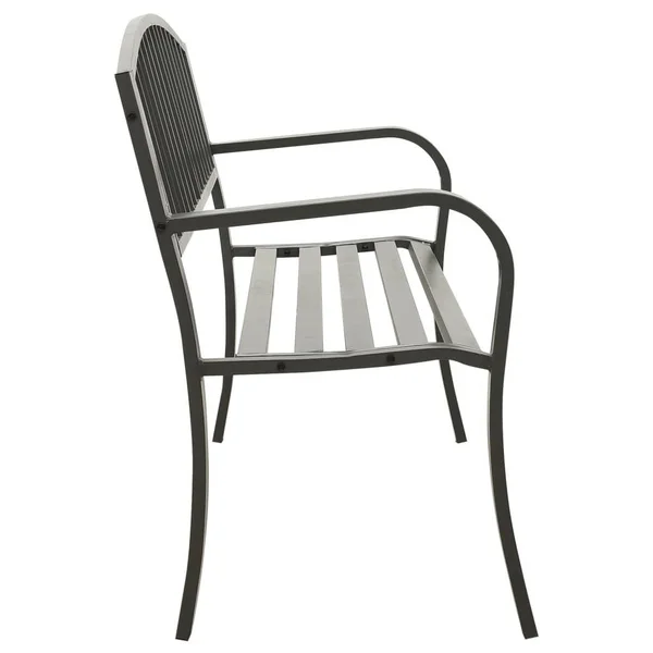 vidaXL Garden Bench 49.2x22 Black Steel