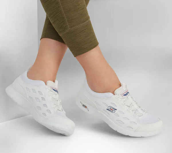 Skechers Arch Fit Refine White - Navy - Size 5.0