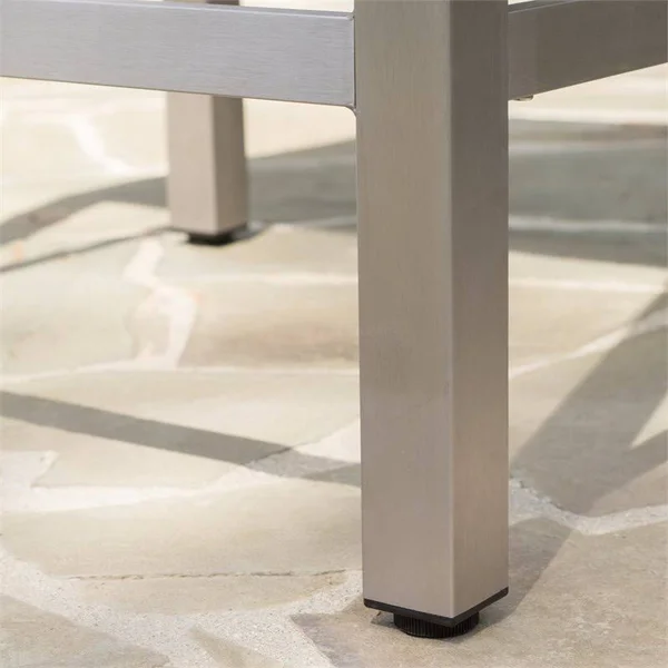 Noble House Cape Coral Outdoor Grey Alumnimum Bar Table with Glass Top