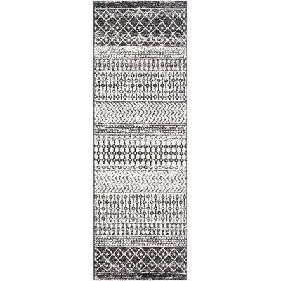 Kreutzer Chevron/Southwestern Ivory/Dark Charcoal Area Rug Union Rustic Rug Size: Runner 2&7x22 x 18&