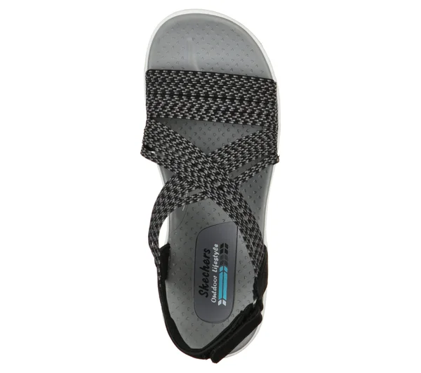 Skechers Womens Reggae Cup Oh, Snap! Sandals - Black - Size 6