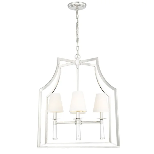 Crystorama 8864-PN Baxter 4 Light Chandelier - Polished Nickel