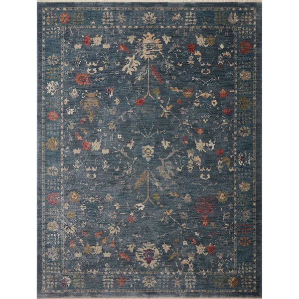 Alexander Home Jewel Boho Distressed Vintage Area Rug - 5& x 7&-10x22 - Denim, Multi