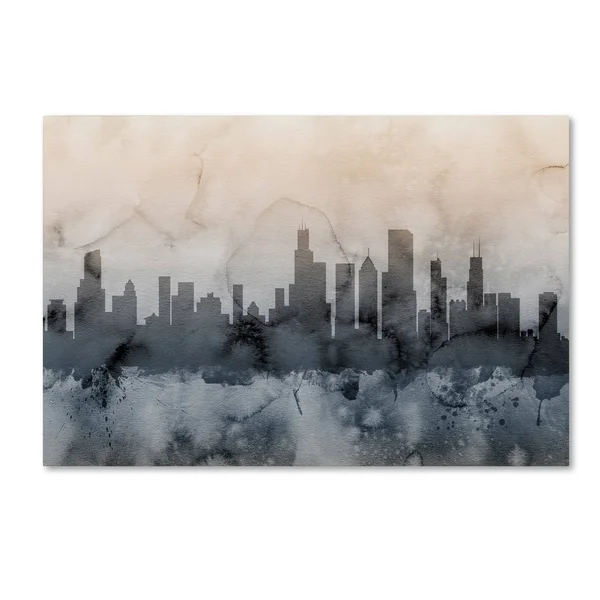 Trademark Global Michael Tompsett &Chicago Illinois Skyline V& Canvas Art