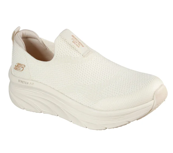 Skechers Women's Relaxed Fit: D&Lux Walker - Quick Upgrade Slip-On Walking Shoes - Off White, 7.5