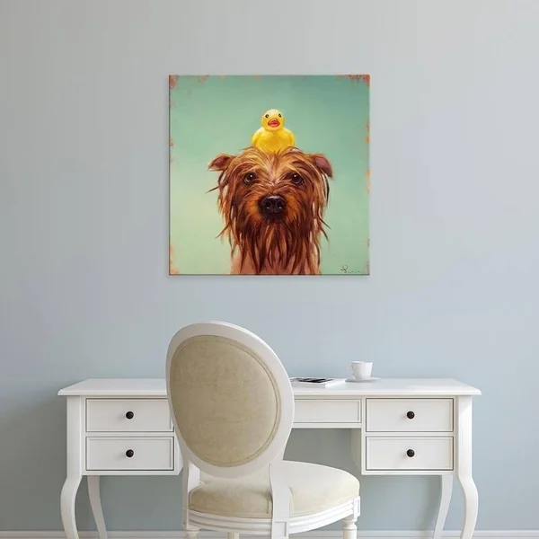 Easy Art Prints Lucia Heffernan's 'Bath Time' Premium Canvas Art - 30 x 30 - Brazilian Barnwood Frame