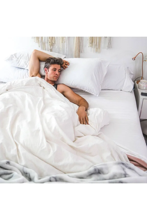 Pillow Guy Luxe Soft & Smooth Tencel Duvet Cover Set (White, King/Cal King)