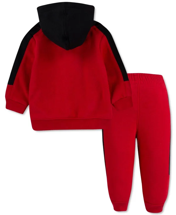 Boys& Infant Jumpman Classics Fleece Pullover Hoodie and Jogger Pants Set in Red Size 12 Mo - Cotton/Polyester/Fleece by Jordan